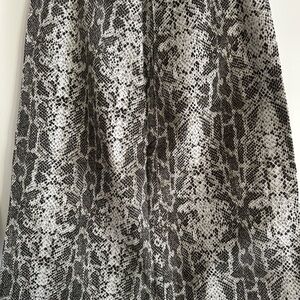 Only Black and White Snake Print A-Line Skirt